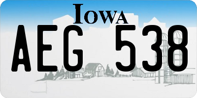 IA license plate AEG538