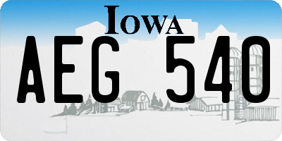 IA license plate AEG540