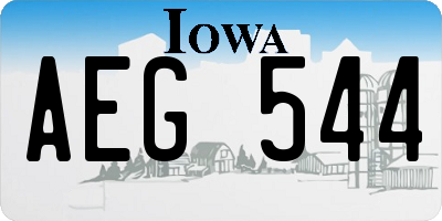 IA license plate AEG544