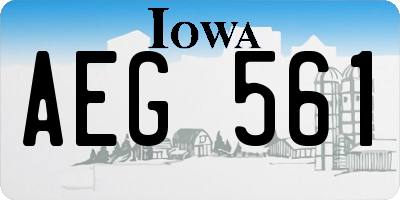 IA license plate AEG561