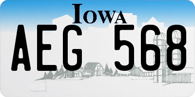 IA license plate AEG568