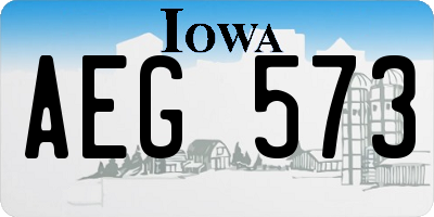 IA license plate AEG573
