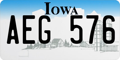 IA license plate AEG576