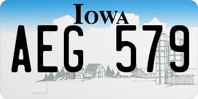 IA license plate AEG579