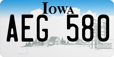 IA license plate AEG580