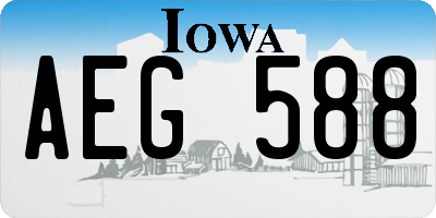 IA license plate AEG588