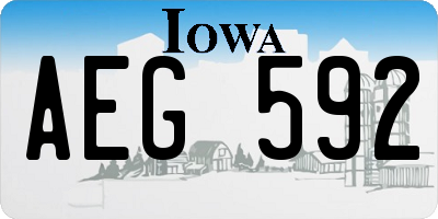 IA license plate AEG592