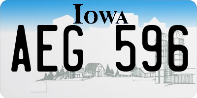 IA license plate AEG596