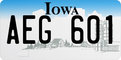 IA license plate AEG601