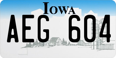 IA license plate AEG604
