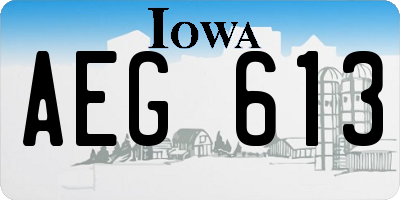 IA license plate AEG613