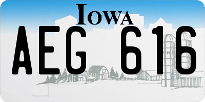 IA license plate AEG616