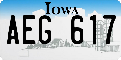 IA license plate AEG617