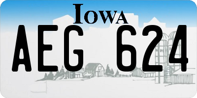 IA license plate AEG624