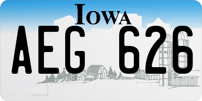 IA license plate AEG626