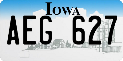 IA license plate AEG627