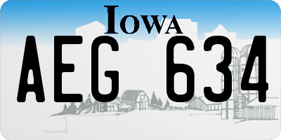 IA license plate AEG634
