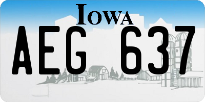 IA license plate AEG637