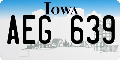 IA license plate AEG639