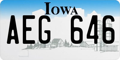 IA license plate AEG646