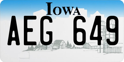 IA license plate AEG649