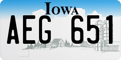IA license plate AEG651