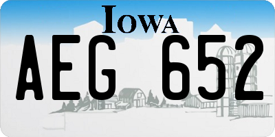 IA license plate AEG652