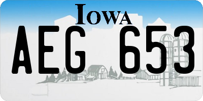 IA license plate AEG653