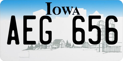 IA license plate AEG656