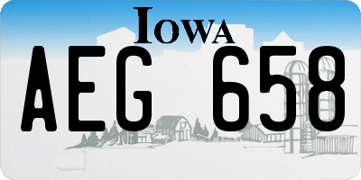IA license plate AEG658
