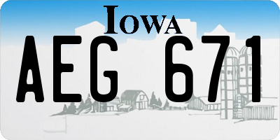IA license plate AEG671