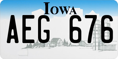 IA license plate AEG676