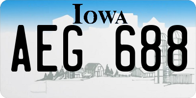 IA license plate AEG688