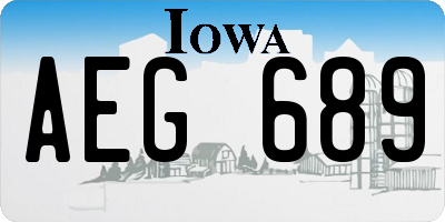 IA license plate AEG689