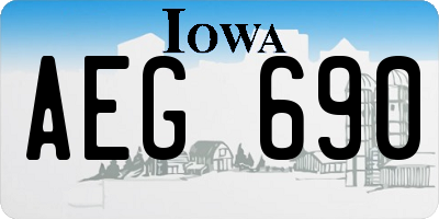 IA license plate AEG690