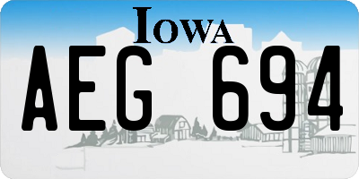IA license plate AEG694