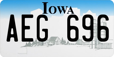IA license plate AEG696