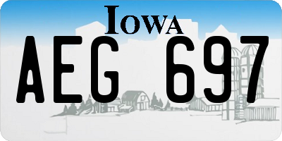 IA license plate AEG697