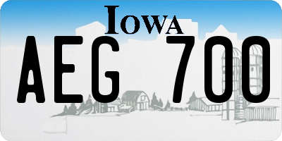 IA license plate AEG700