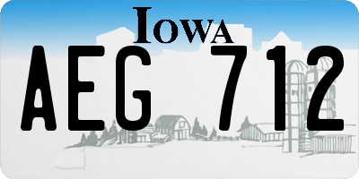 IA license plate AEG712