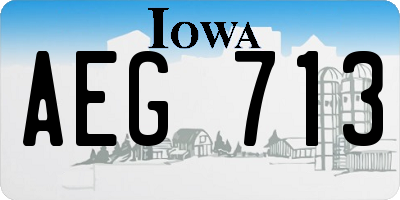 IA license plate AEG713