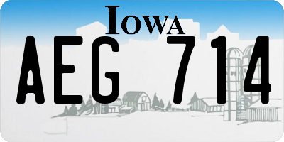 IA license plate AEG714