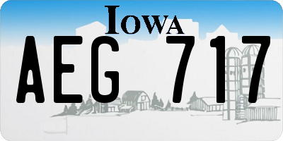 IA license plate AEG717
