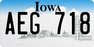 IA license plate AEG718