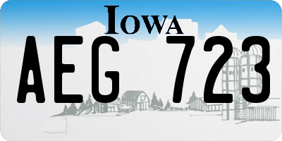 IA license plate AEG723