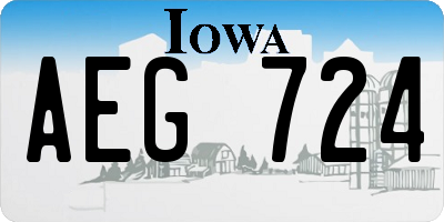 IA license plate AEG724