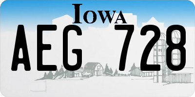 IA license plate AEG728