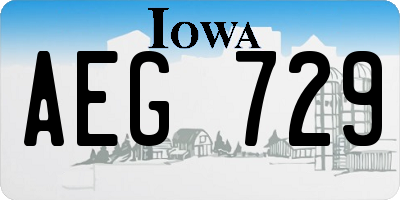 IA license plate AEG729