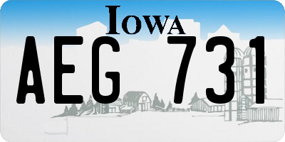 IA license plate AEG731