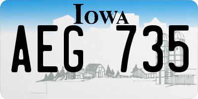 IA license plate AEG735
